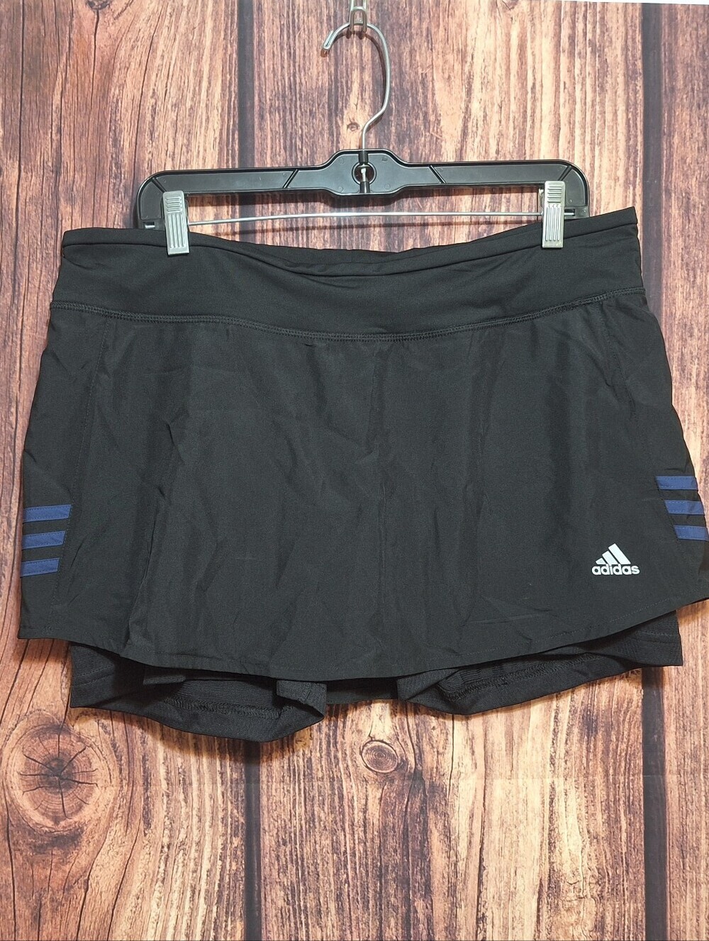 adidas Black Skort with Blue Stripe Accents Womens Size Large NWT
